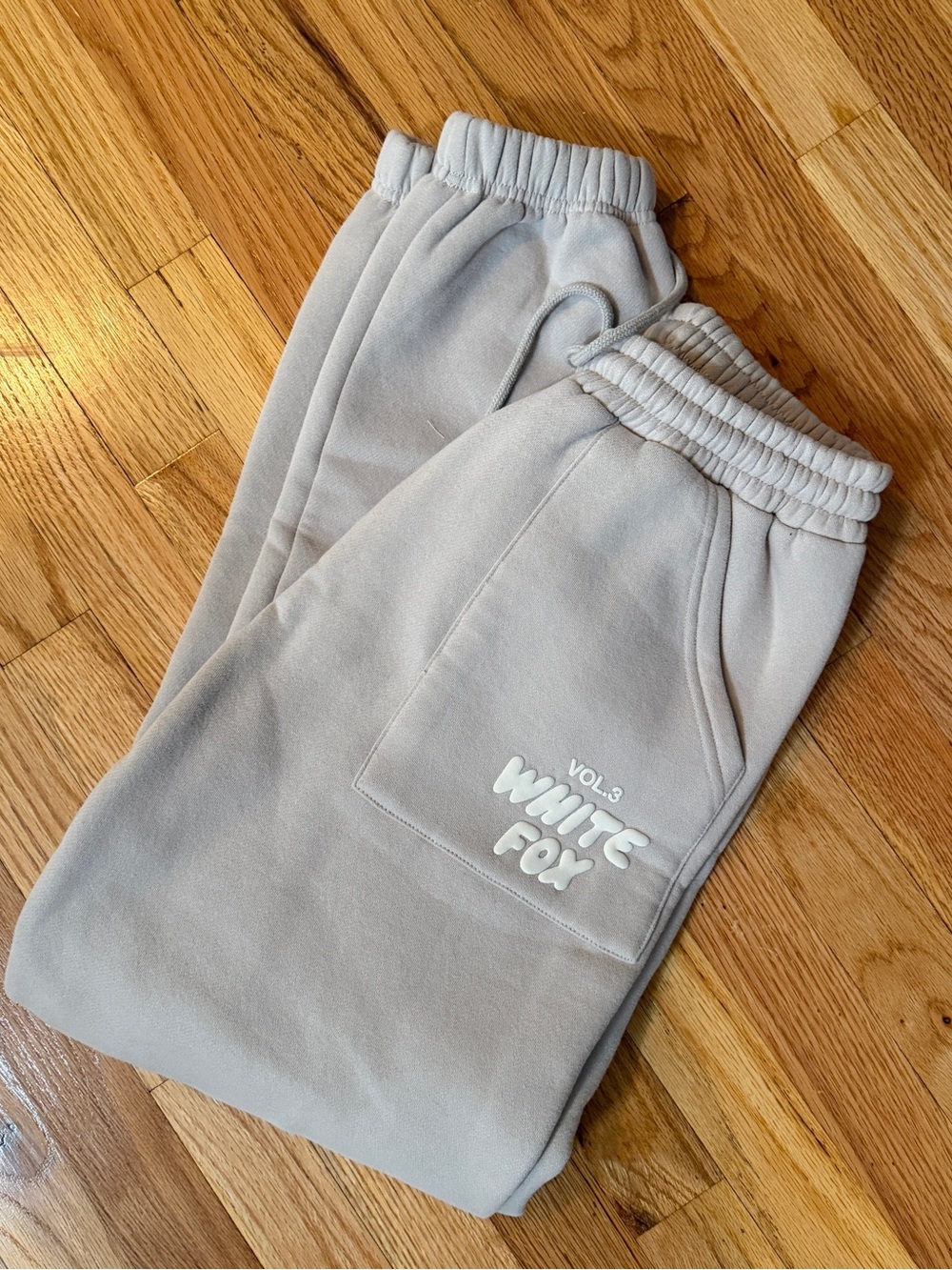 White Fox Beige Sweatpants